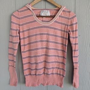 Limited Too Peach and Burgundy Long Sleeve